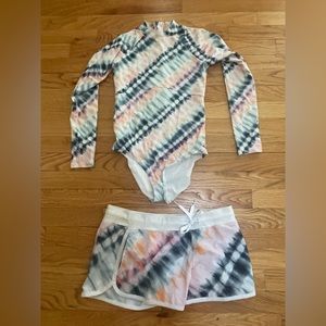 Rip Curl Girls Rashguar Surf Suit with Shorts